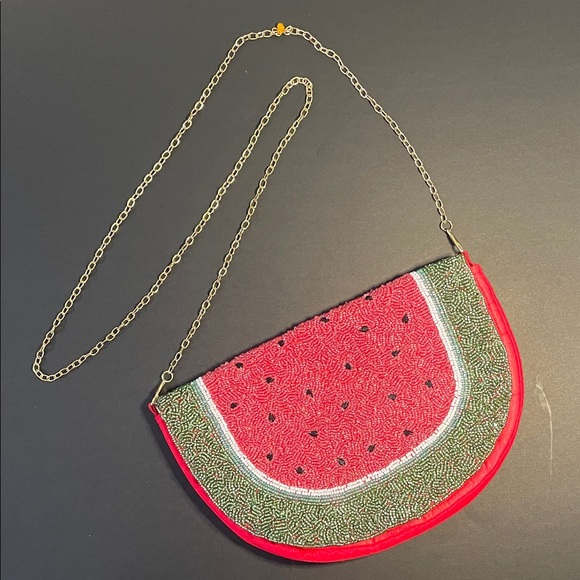 LULU. Handbags - LULU Watermelon Beaded Crossbody Chain Strap Whimsical Unique Maximalism Bag